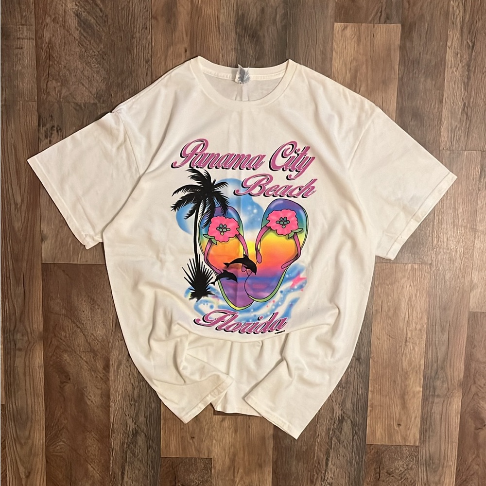 Panama City Beach Florida Artwork T-Shirt (Size Large)